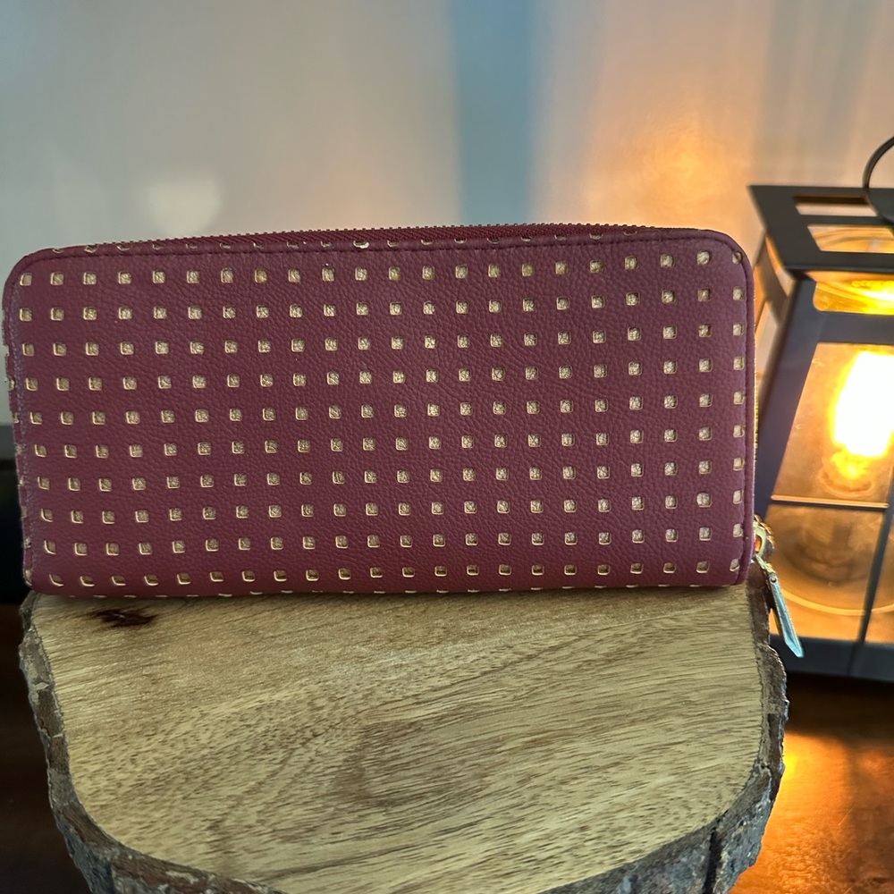 Elegant Burgundy and Gold Women's Wallet